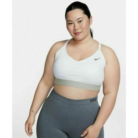 Nike BQ0974 101 Women's Plus Sz 3X White/Gray Indy Light Support Sports Bra - Picture 1 of 3